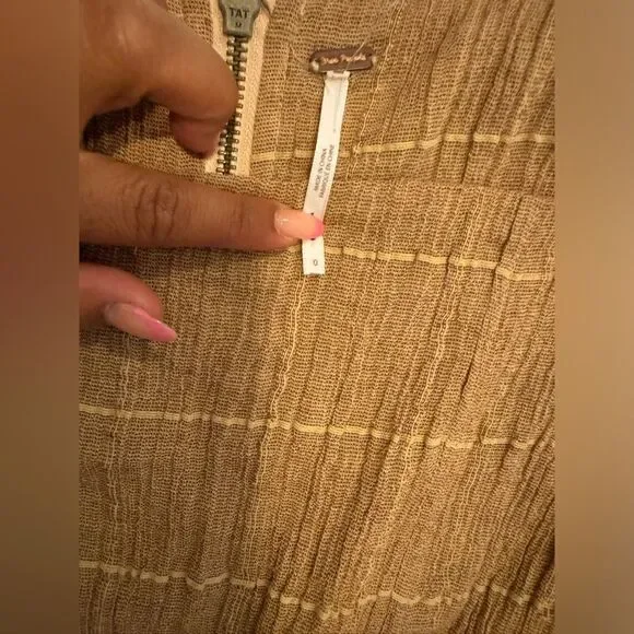 Free people brown long sleeve crop top #3 - Picture 5 of 7